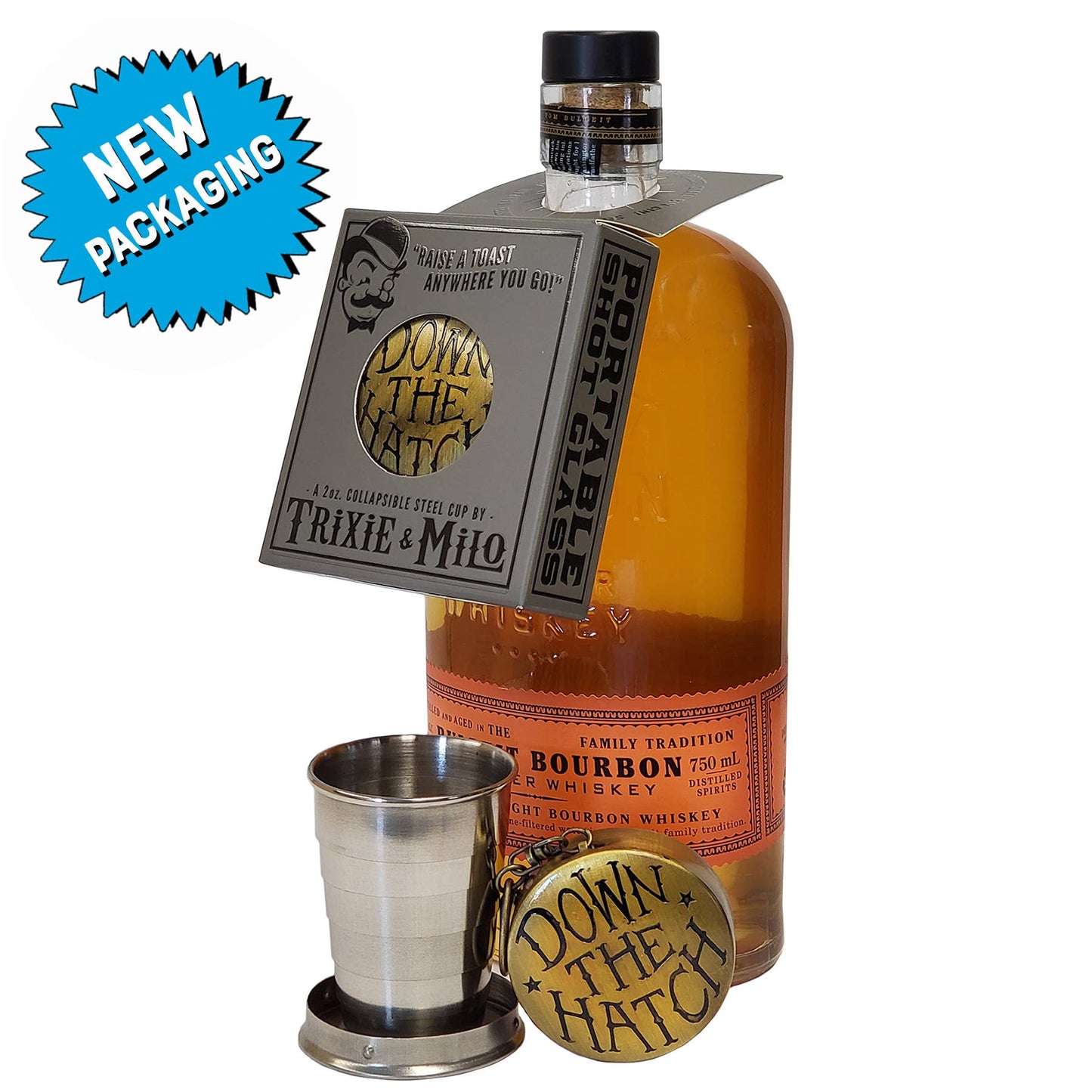 Collapsible Shot Glass, "Down the Hatch" (12 pk.)