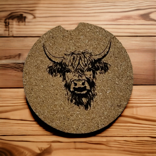 Highland Cow Car Coaster
